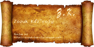 Zozuk Károly névjegykártya