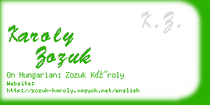 karoly zozuk business card